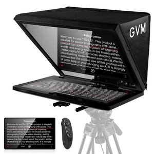 GVM TQ-LD Teleprompter for iPad Tablet & Smartphone with Bluetooth APP Control - GVM
