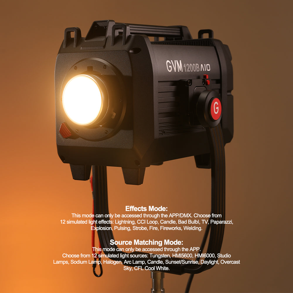 GVM 1200B AIO 1200W Bi-Color Integrated Spotlight - GVM