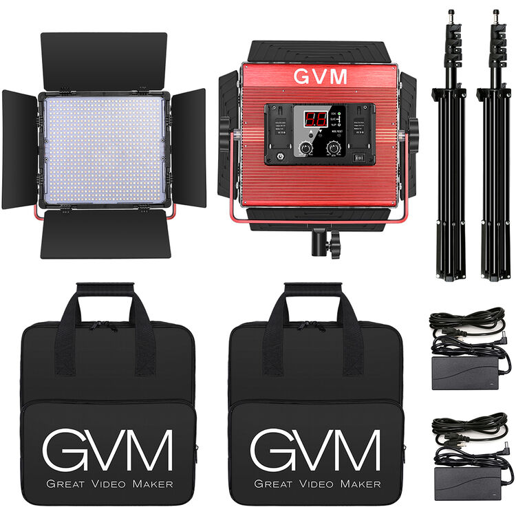 GVM-MB832-2L 50W high-power soft light dual-color LED video soft light with bracket - GVM
