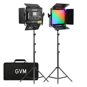 GVM-800D-III 40W Zweifarbiges und RGB Videoleuchten-Panel (2-Leuchten-Set)
