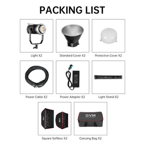 GVM SD200D 200W Bi-Color  LED Video Light(2-Light KIT)