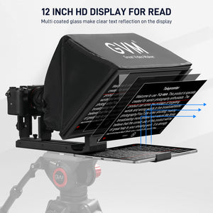 GVM Teleprompter TQ-MA for Tablets & Smartphones with Remote Control