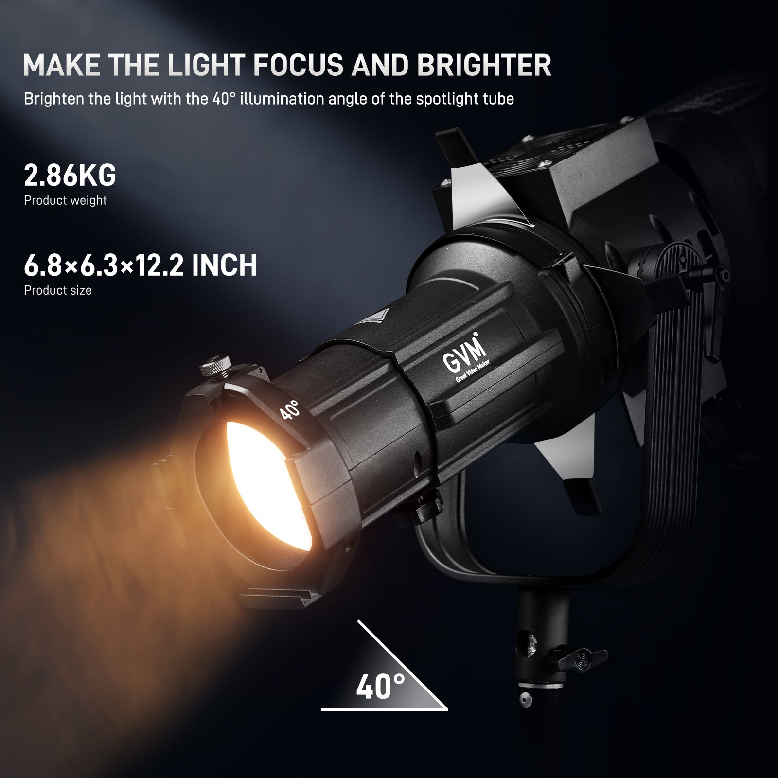 GVM PJ-L40 Spot lens For Power 600W or less Monolight - GVM