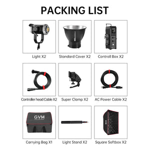 GVM SD600D-II 600W Upgraded  Bi-Color LED Video Light（2-Light KIT）