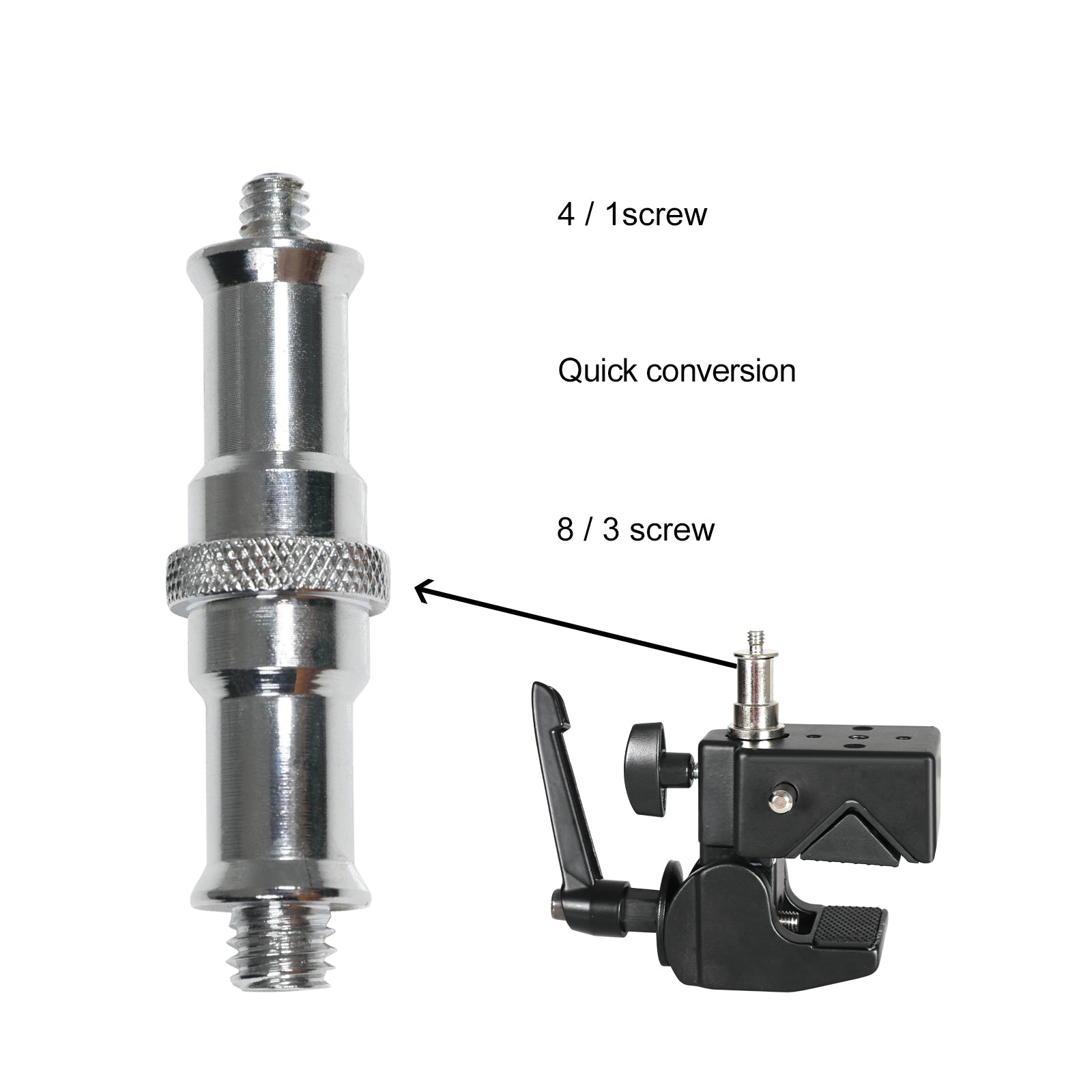 GVM Super Clamp with Reversible 1/4″-20 to 3/8″-16 Stud - GVM