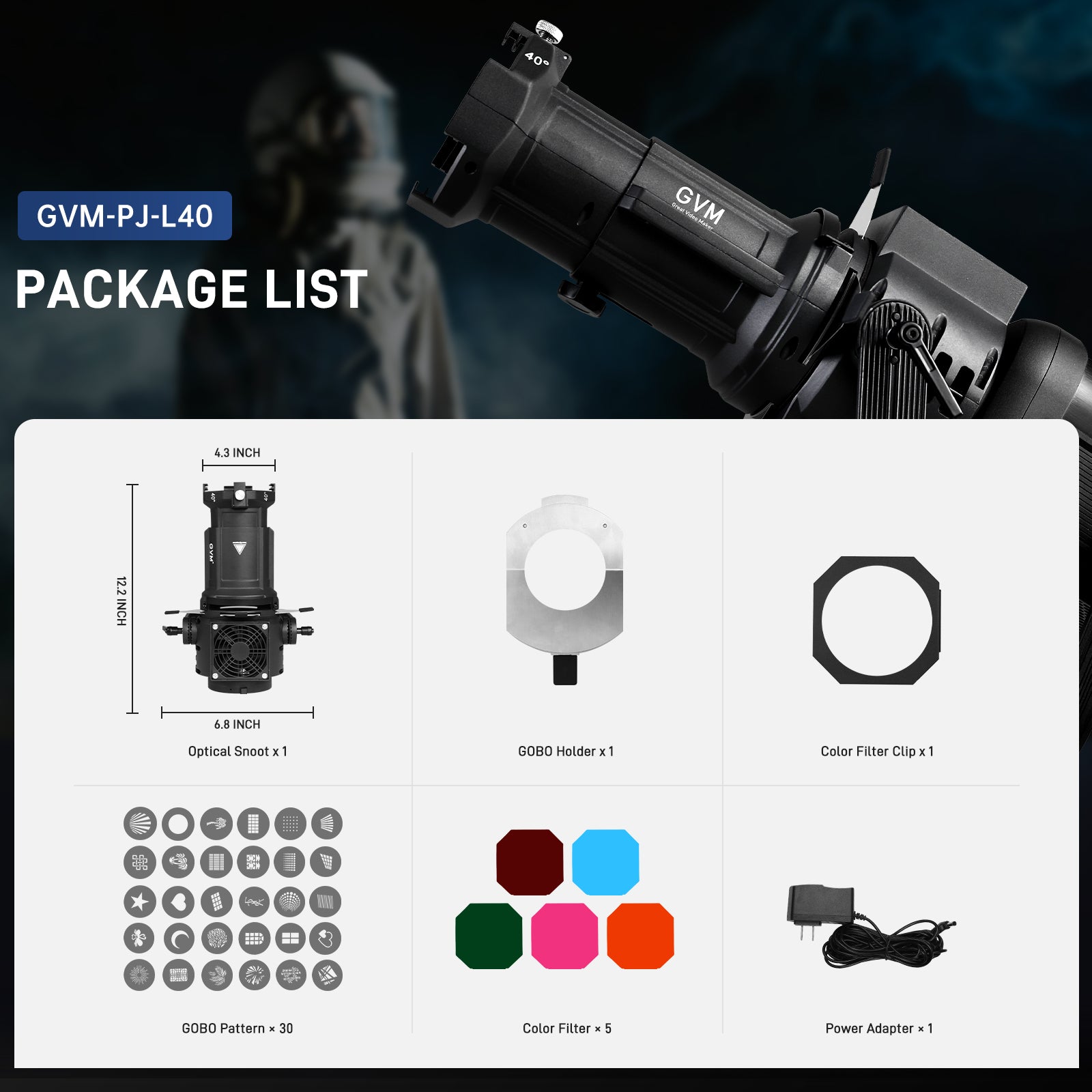 GVM PJ-L40 Spot lens For Power 600W or less Monolight - GVM