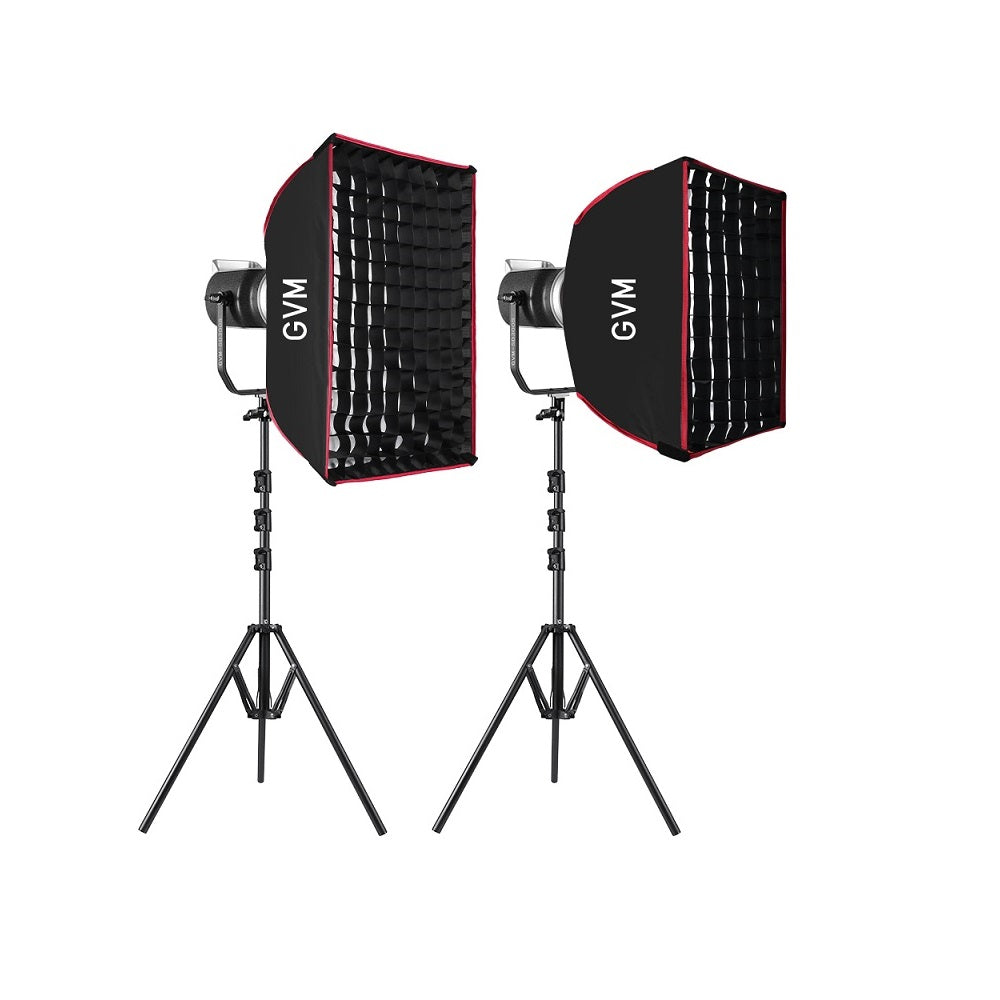 GVM SD300D 300W Bi-Color LED Monolight with softbox and light stand(2-Lights kit) - GVM
