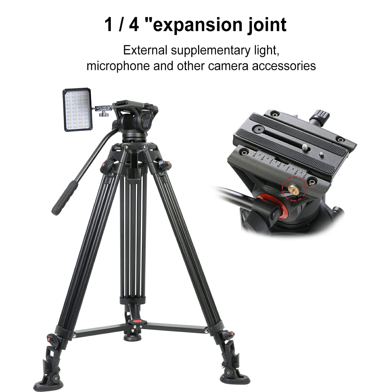 GVM Aluminum Camera Video Tripod DX16 with Fluid Head System - GVMLED