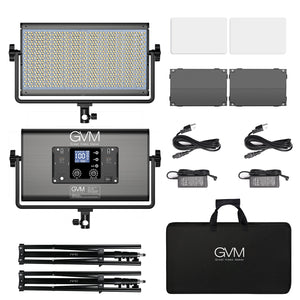 GVM-1500D 75W Powerful Bi-color and RGB Video Panel Light 2-Light-Kit - GVMLED