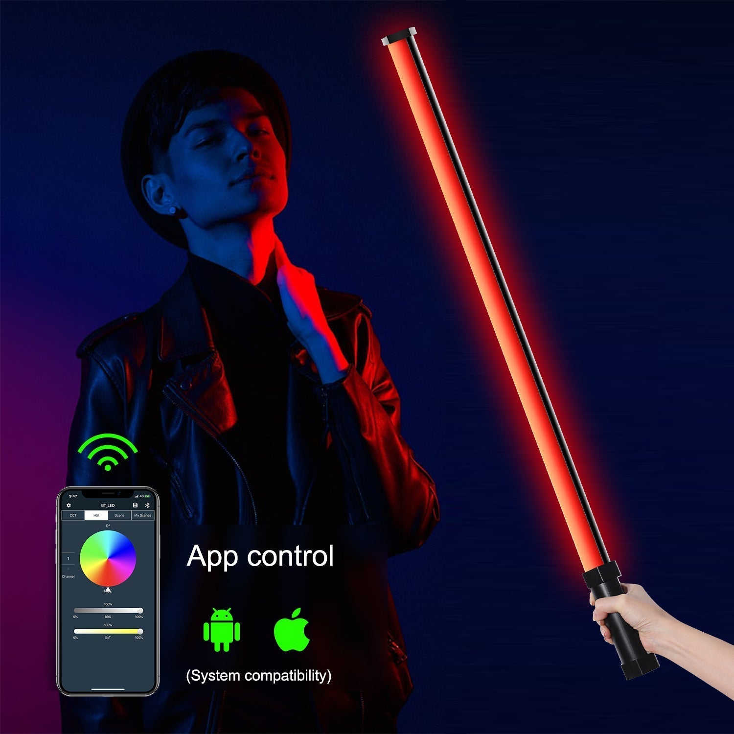 GVM-BD-100D RGB & Bi-Color Handheld light (3 ft) - BOGO - GVMLED