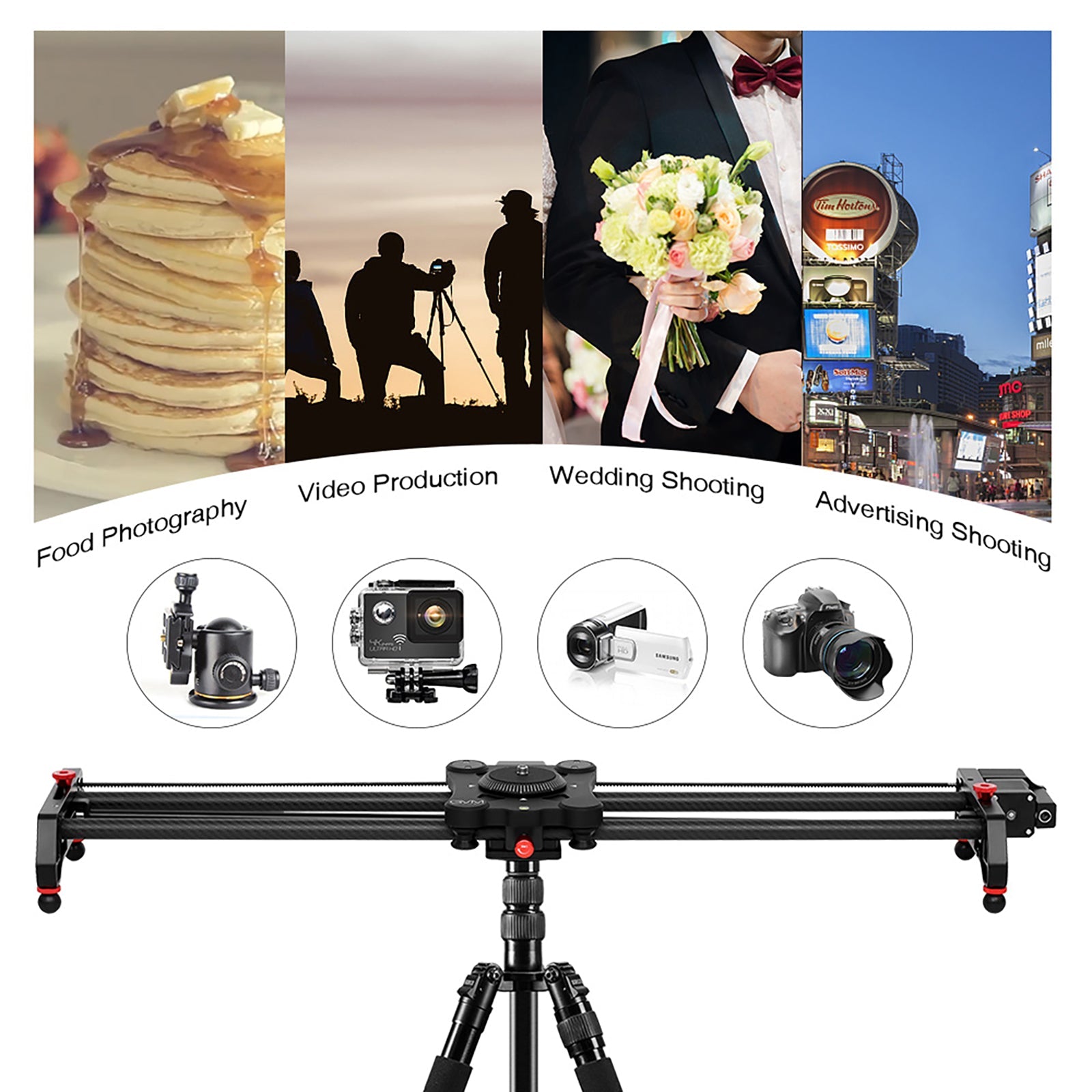 GVM GR-80QD Professional Video Carbon Fiber Motorized Camera Slider (32") - GVMLED