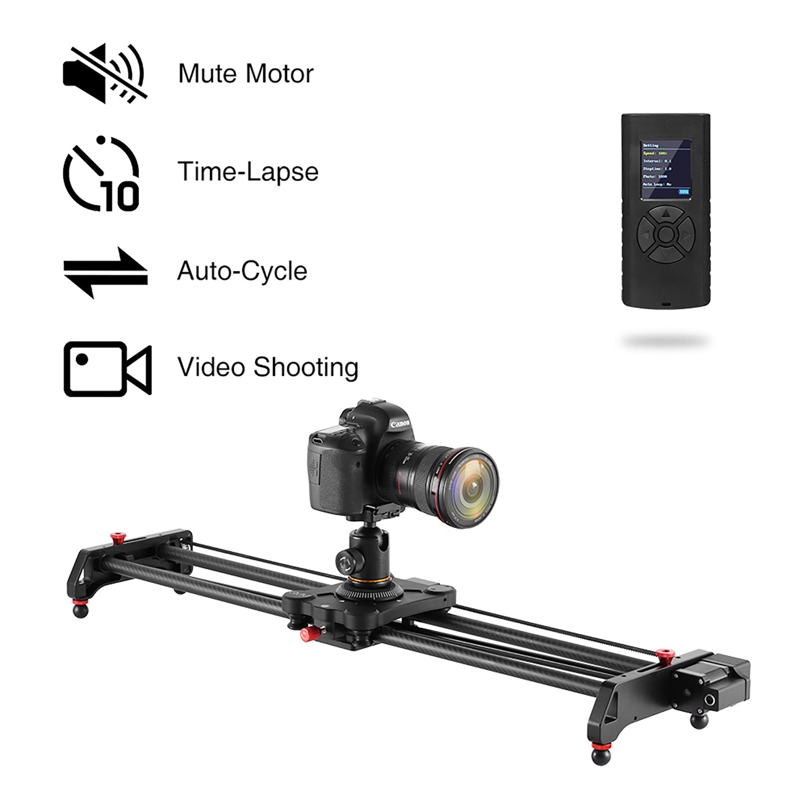 GVM GR-80QD Professional Video Carbon Fiber Motorized Camera Slider (32") - GVMLED