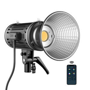 GVM-ST100R 100W Led Video Light RGB+Bi-Color Double Sided Daylight Balanced COB Light 77600 lux/0.5m CRI97+ 12 Built-in Lighting Effects App Control 2700K-7500K Photography Lighting - GVMLED